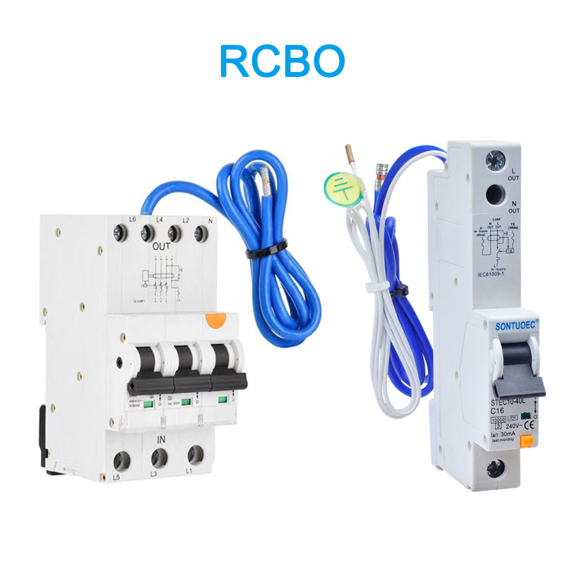 6KA 3P+N Схема выключальніка A (AC) Type RCBO з кабелем