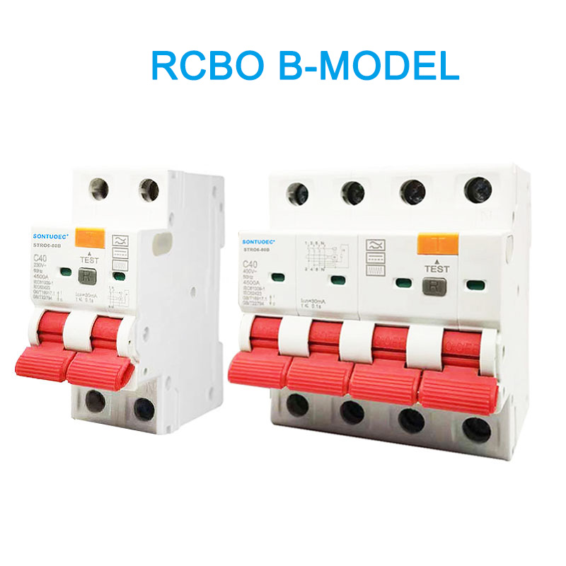RCBO B Мадэль 2P 4P Рэшткавы выключальнік току
