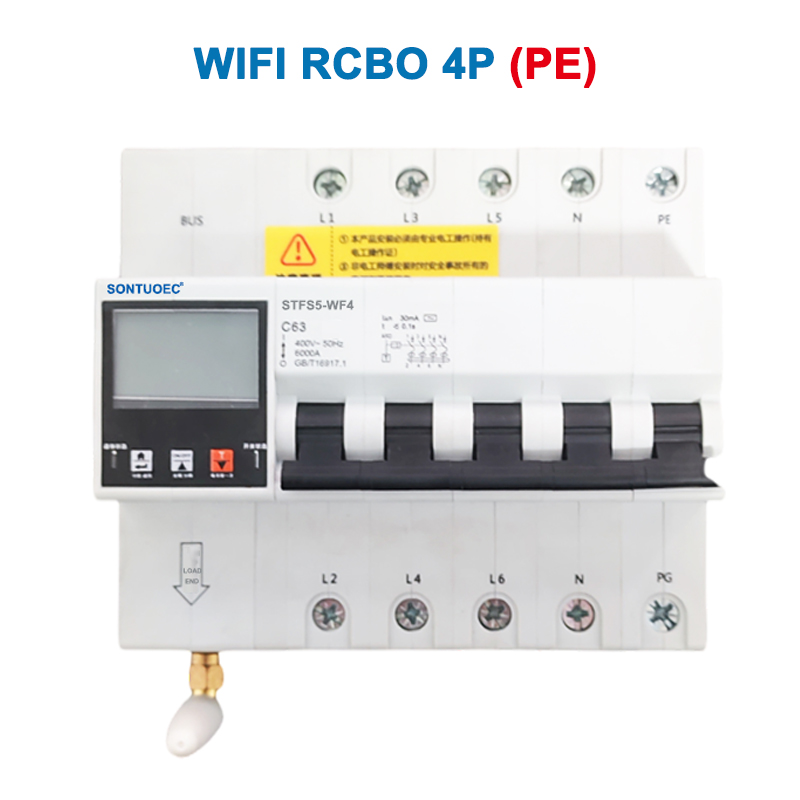 Wi-Fi STFS5-63 серыі Шматфункцыянальны IoT Інтэлектуальны RCBO Інтэлектуальны выключальнік